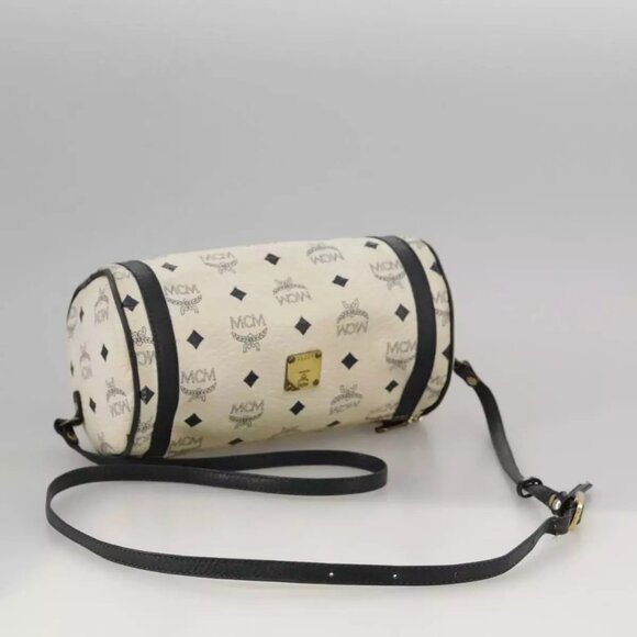 MCM Vicetos Logogram Shoulder Bag PVC Leather White Auth - Picture 8 of 16